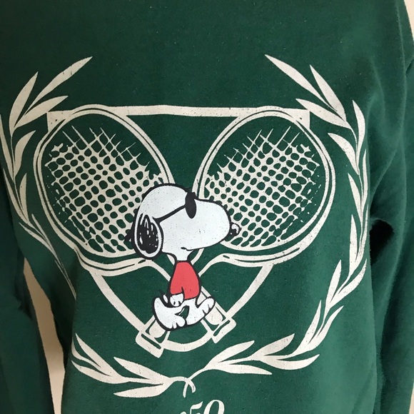 Peanuts Tennis Club Green Sweatshirt - Picture 2 of 4
